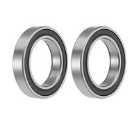 sourcing map MR24377-2RS Rodamientos de bolas de ranura profunda de 24 mm x 37 mm x 7 mm, acero cromado doble sellado P0 (ABEC1), 2 unidades