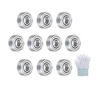 sourcing map MR83ZZ - Rodamientos de bolas de ranura profunda para rodillos, rodamientos de sellado de 3 mm x 8 mm x 3 mm con guantes de fibra, rodamientos de doble metal sellados de acero, 10
