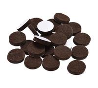 sourcing map Muebles Almohadillas - Auto Adhesivo 20mm Diámetro 5mm Grueso Fieltro Almohadillas Silla Pata Piso Protectores, Marrón 24Uds.