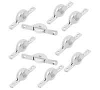 sourcing map Muebles Armario Armario Armario de puertas correderas rueda de rodillo tono de plata 10pcs