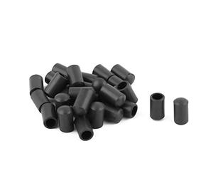 sourcing map Muebles De Goma De La Familia Cubierta Protectora del Pie Tapas De Almohadilla Negro 6mm Dia 28 Piezas