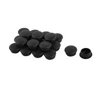 sourcing map -Muebles extremo Tubo 15mm Bloqueo Agujero cubierta Tapones Insertar 20pcs Negro