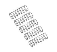 sourcing map Muelle de compresión, 5 piezas de acero inoxidable 304, diámetro exterior de 4 mm, tamaño de alambre de 0,4 mm, longitud libre de 10 mm, tono plateado