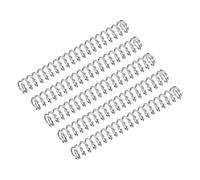 sourcing map Muelle de compresión, 5 piezas de acero inoxidable 304, diámetro exterior de 6 mm, tamaño de alambre de 0,8 mm, longitud libre de 50 mm, tono plateado