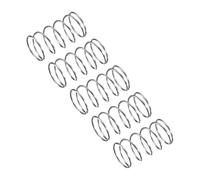 sourcing map Muelle de compresión, 5 piezas de acero inoxidable 304, diámetro exterior de 8 mm, tamaño de alambre de 0,5 mm, longitud libre de 15 mm, tono plateado