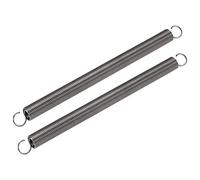sourcing map Muelle de compresión, diámetro exterior de 10 mm, tamaño de alambre de 1 mm, longitud extendida de 255 mm, longitud libre de 150 mm, capacidad de carga de 1.5 kg, gris 2 unidades
