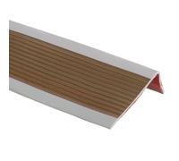 sourcing map Nariz de goma para escalera, 2 m, antideslizante, autoadhesivo, protector de borde de escalón, impermeable, para suelos interiores y exteriores, gris/marrón