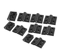 sourcing map Negro 56 mm x 45 mm Bisagra de cojinete de puerta de plástico reforzado 10 piezas