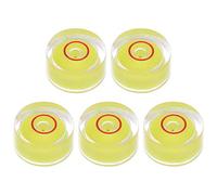 sourcing map Nivel de Burbuja Redondo 12x6mm 5uds, Mini Niveles Burbujas Circulares Bullseye para Trípode de Cámara Nivelador, Telescopio, Tocadiscos de Taller, Marco de fotos, Amarillo