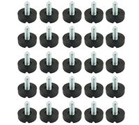 sourcing map Nivelador Deslizantes Base de plástico roscado Macho Silla Pata de Muebles 6 x 12mm 25pcs