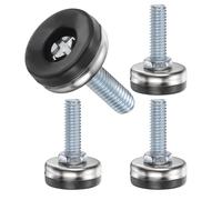 sourcing map Niveladores de patas de muebles de 5/40.6 cm-18 hilos, 4 piezas de 25,4 x 26 mm de largo x 26 mm de ancho, patas de nivelación ajustables para muebles, patas de nivelación roscadas, patas