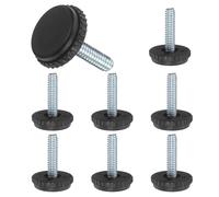 sourcing map Niveladores de patas de muebles de rosca de 1/10.2 cm-20, 8 piezas de 25 mm de largo, patas ajustables para muebles, patas de nivelación roscadas, atornilladas, patas de nivelación para