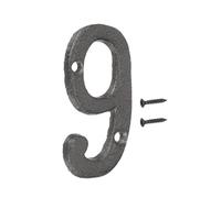 sourcing map Números y letras de casa, números de dirección vintage de hierro fundido de 7,6 cm para exteriores, número de casa sólido con tornillos para apartamento, oficina, hotel, habitación