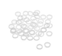 sourcing map Nylon Planas Arandelas 11mm DE 8mm DI 2mm Grosor Sellado Junta para Grifo Tubería Agua Manguera, Transparente, Paquete De 50