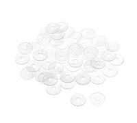 sourcing map Nylon Planas Arandelas M3 13mm DE 3mm DI 0,9mm Grosor Sellado Junta para Grifo Tubería Agua Manguera, Transparente, Paquete De 50