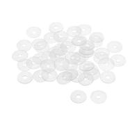 sourcing map Nylon Planas Arandelas M4 17mm DE 4mm DI 1mm Grosor Sellado Junta para Grifo Tubería Agua Manguera, Transparente, Paquete De 50