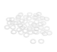sourcing map Nylon Planas Arandelas M6 11mm DE 6mm DI 0,8mm Grosor Sellado Junta para Grifo Tubería Agua Manguera, Transparente, Paquete De 50