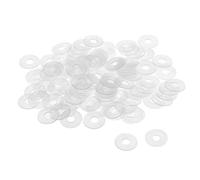 sourcing map Nylon Planas Arandelas M6 18mm DE 6mm DI 0,9mm Grosor Sellado Junta para Grifo Tubería Agua Manguera, Transparente, Paquete De 100