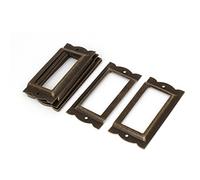 sourcing map Oficina biblioteca de archivos de cajón de hierro Etiqueta Tarjeta de fotograma soporte del tono de bronce 10pcs