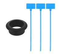 sourcing map Ojal de escritorio, 1 pulgada (25 mm) de aleación de zinc, organizador de cables con bridas marcadas para cables de escritorio en casa, oficina, color negro