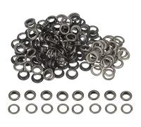 sourcing map Ojales Redondos 100 Kits, Ollaos de 10mm, Ojetes de Metal con Arandelas, para Álbumes de Recortes, Zapatos, Ropa, Cuero, Lienzo, Oscuro Gris