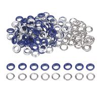 sourcing map Ojales Redondos 100 Kits, Ollaos de 10mm, Ojetes de Metal con Arandelas, para Álbumes de Recortes, Zapatos, Ropa, Cuero, Lienzo, Oscuro Azul