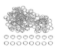 sourcing map Ojales Redondos 100 Kits, Ollaos de 10mm, Ojetes de Metal con Arandelas, para Álbumes de Recortes, Zapatos, Ropa, Cuero, Lienzo, Plateado Tono