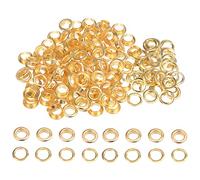 sourcing map Ojales Redondos 100 Kits, Ollaos de 8mm, Ojetes de Metal con Arandelas, para Álbumes de Recortes, Zapatos, Ropa, Cuero, Lienzo, Dorado Tono