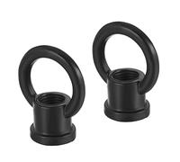 sourcing map Ojo Tuerca 15kg Máx. Carga 29x35mm M10 Rosca Anillo Forma Hembra Aro para Colgante Lámpara Candelabro, Negro Paquete de 2