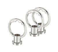 sourcing map Ojo Tuerca 5kg Máx. Carga M10 Rosca Anillo Forma Hembra Aro para Colgar Lámpara Candelabro, Plateado Paquete de 3