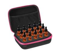 sourcing map Organizador de almacenamiento de aceites esenciales, estuche de transporte de aceite para el hogar, viajes y presentaciones, rosa roja, 15 Grids, moderno