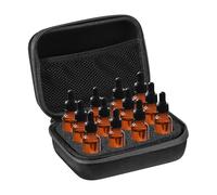 sourcing map Organizador de almacenamiento de aceites esenciales, estuche de transporte de aceite para el hogar, viajes y presentaciones, Black, 12 Grids, moderno