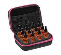 sourcing map Organizador de almacenamiento de aceites esenciales, estuche de transporte de aceite para el hogar, viajes y presentaciones, rosa roja, 12 Grids, moderno