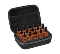 sourcing map Organizador de almacenamiento de aceites esenciales, estuche de transporte de aceite para el hogar, viajes y presentaciones, Black, 15 Grids, moderno