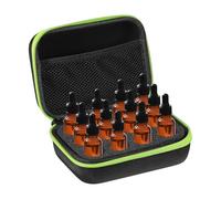 sourcing map Organizador de almacenamiento de aceites esenciales, estuche de transporte de aceite para el hogar, viajes y presentaciones, Verde hierba, 12 Grids, moderno