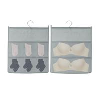 sourcing map Organizador de armario colgante, bolsa colgante de almacenamiento de brasieres, estantes de doble cara para ropa interior, calcetines, armarios, dormitorio, baño, gris (2 + 6 bolsillos)