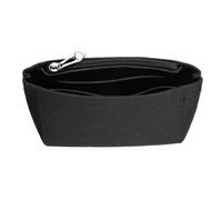 sourcing map Organizador de bolso, organizador de fieltro para bolso de mano, mini bolsa de almacenamiento y acabado, forro interior con cremallera para mochila elegante, bolsas de hombro, Black