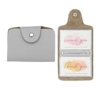 sourcing map Organizador de tarjetas de crédito de cuero para tarjetas de visita, funda delgada para tarjetas de identificación, protector de bolsillo con ranuras para hombres y mujeres, Gray