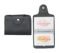 sourcing map Organizador de tarjetas de crédito de cuero para tarjetas de visita, funda delgada para tarjetas de identificación, protector de bolsillo con ranuras para hombres y mujeres, azul oscuro