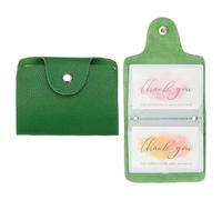 sourcing map Organizador de tarjetas de crédito de cuero para tarjetas de visita, funda delgada para tarjetas de identificación, protector de bolsillo con ranuras para hombres y mujeres, Green