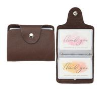 sourcing map Organizador de tarjetas de crédito de cuero para tarjetas de visita, funda delgada para tarjetas de identificación, protector de bolsillo con ranuras para hombres y mujeres, café