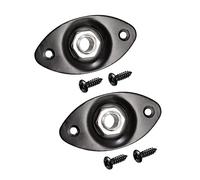 sourcing map Ovalada Salida Entrada Enchufe Plataforma Zócalo con Tornillos para E Estilo Eléctrico Guitarra Piezas Reemplazo Negro 2 Piezas