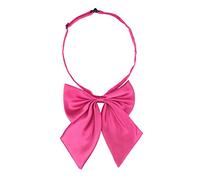 Sourcing map - Pajarita ajustable preatada con lazo, color liso, cuello halter, accesorio para disfraz para mujer, Rosa Roja, talla única