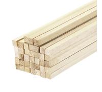 sourcing map Palos cuadrados de madera, 25 x 0.2 x 0.2 cm, varilla de madera dura sin acabar, palitos de madera dura para manualidades, paquete de 30
