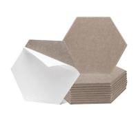 sourcing map Panel acústico autoadhesivo de 30 x 26 x 0,9 cm, buena densidad, a prueba de sonido, paneles hexagonales de absorción de sonido, azulejos de pared con borde biselado (marrón)