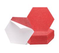 sourcing map Panel acústico autoadhesivo de 30 x 26 x 0,9 cm, buena densidad, a prueba de sonido, paneles hexagonales de absorción de sonido, azulejos de pared con borde biselado (rojo)