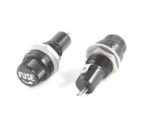 sourcing map - Panel de tapón de rosca 125v ac 15a montar 5mm x 20mm portafusibles negro 2 pcs