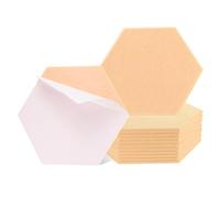 sourcing map Paneles acústicos autoadhesivos de 30 x 26 x 0,9 cm, buena densidad, a prueba de sonido, paneles hexagonales de absorción de sonido, azulejos de pared con borde biselado (naranja claro)