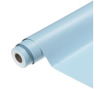 sourcing map Papel tapiz de PVC autoadhesivo de 54.9 cm x 500.1 cm, impermeable, autoadhesivo, decorativo, extraíble, vinilo esmerilado, para muebles de cocina, dormitorio, gabinete, color azul cielo