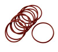sourcing map Junta tórica de silicona, 60 mm de diámetro exterior, 54 mm de diámetro interno, 3 mm de ancho, junta de anillos de sellado VMQ, rojo, paquete de 10